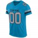 Women's Custom Panther Blue Light Gray-Black Mesh Authentic Football Jersey